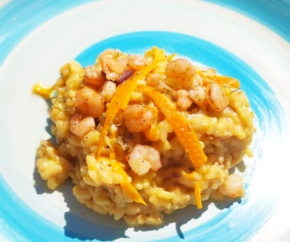 Risotto all' arancia con gamberetti - ilbuonoeilbello